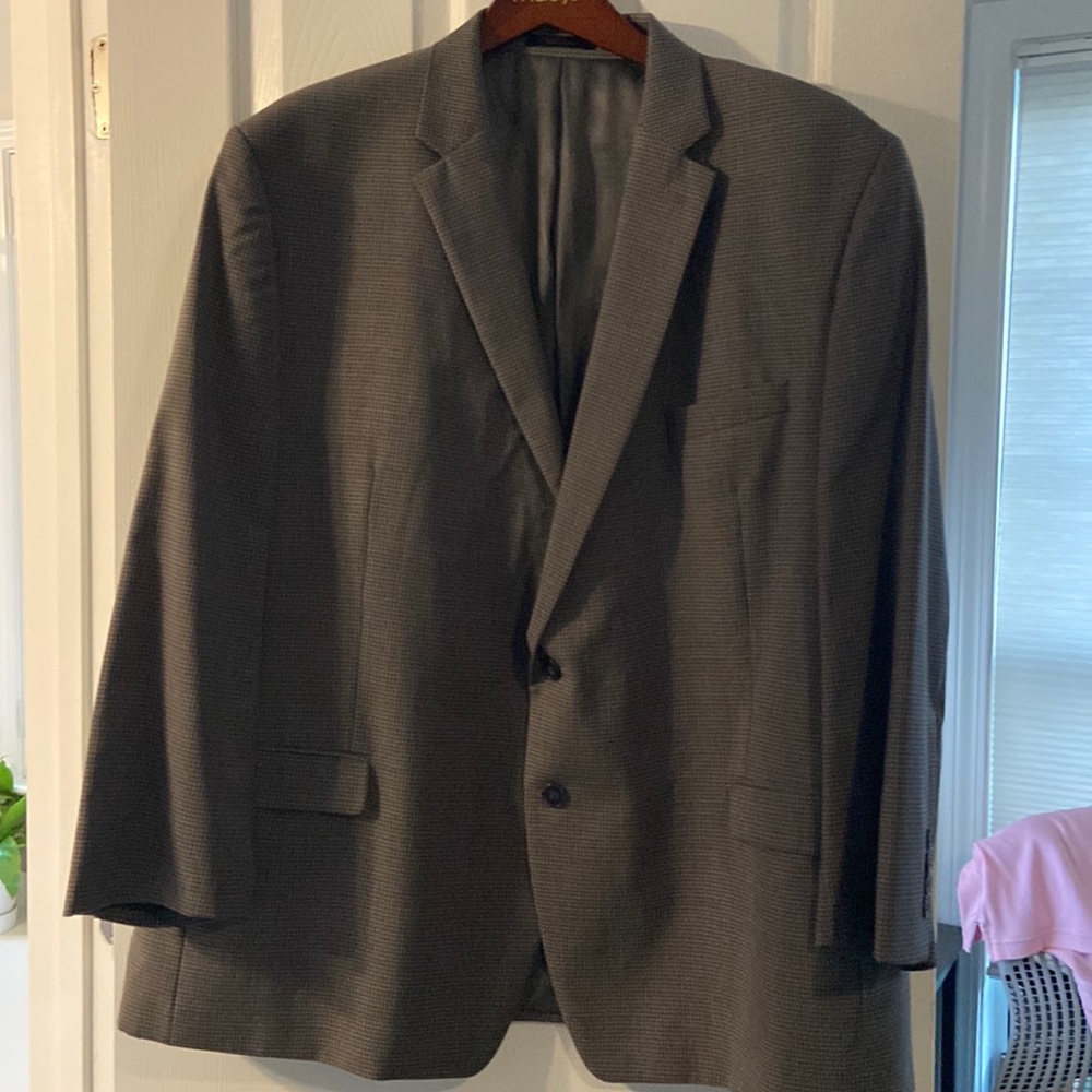 Mens blazer 52R Calvin Klein Brown Houndstooth